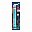Набор карандашей графитовых Staedtler Wopex 180, HB, 3 штуки, неоновые, блистер