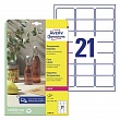 Этикетки Avery Zweckform Crystal Clear, водостойкие, L+CL, прозрачные, 63.5 х 38.1 мм, 525 штук