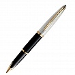 Ручка перьевая Waterman Carene Deluxe Black GT, толщина линии F, перо: золото 18К, серебро