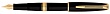 Ручка перьевая Waterman Charleston Ebony Black GT, толщина линии F, позолота 23К, перо: золото 18К