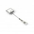 Рулетка Durable Chrome Quadro, для бейджа, хромированая, петля с кнопкой, до 80 см
