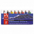 Набор красок Carandache Gouache Studio, в тюбиках, с кистью, 8 цветов по 10 мл, пластиковый футляр